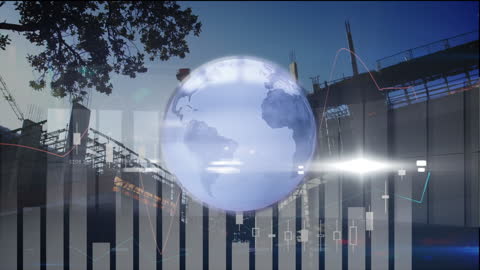 Global Finance and Construction Concept Overlapping Mechanics