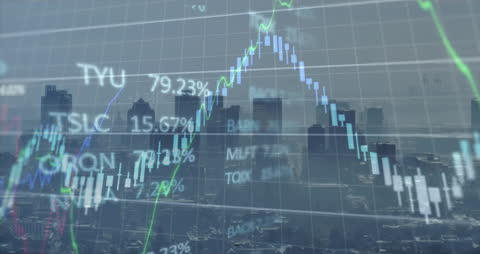 Dynamic Financial Data with Urban Cityscape Overlay