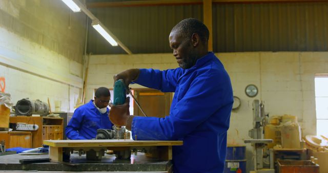 African American Men Working in Woodworking Shop - Download Free Stock Images Pikwizard.com