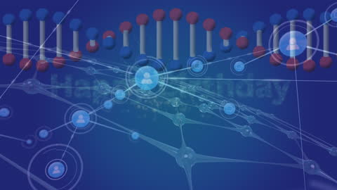 Digital Technology DNA Strands with Network Connections