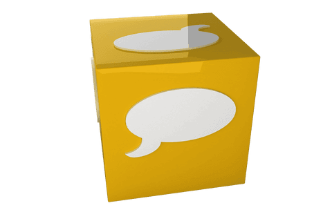 Yellow Cube with Speech Bubble Communication Transparent Background - Download Free Stock Videos Pikwizard.com