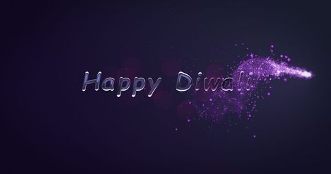 Happy Diwali Text Sparkling Shooting Star Celebration
