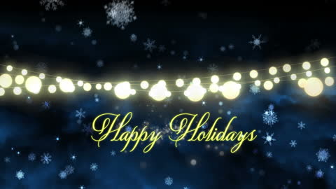 Happy Holidays Festive Greeting with Falling Snow