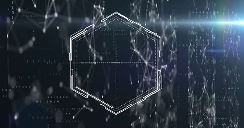 Digital Network Hexagon and Data Lines in Abstract Cyber Background - Download Free Stock Images Pikwizard.com