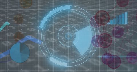 Digital Data Processing with Radar and Networking Graphics - Download Free Stock Images Pikwizard.com