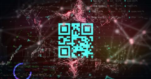QR Code Amidst Digital Data and Graphical Interface - Download Free Stock Images Pikwizard.com
