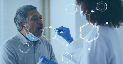 diverse doctor performing diagnostic test on senior patient - Download Free Stock Images Pikwizard.com