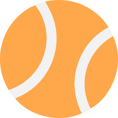 Minimalist transparent background orange tennis ball icon
