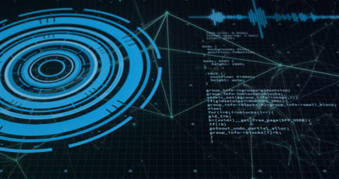 Futuristic Digital Scanner Interface with Data Connections