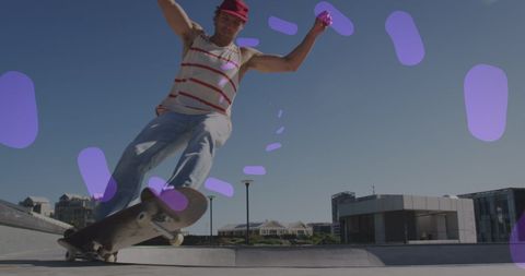 Urban Skateboarder in Motion with Digital Color Effects - Download Free Stock Images Pikwizard.com