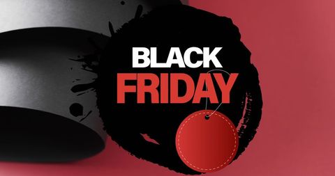 Black Friday Sale Red Paper Background with Dark Theme