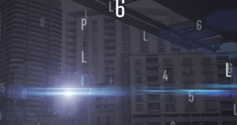 Abstract Digital Numbers Falling Over Urban Cityscape - Download Free Stock Images Pikwizard.com