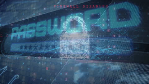 Cybersecurity Threat Concept with Digital Password Breach