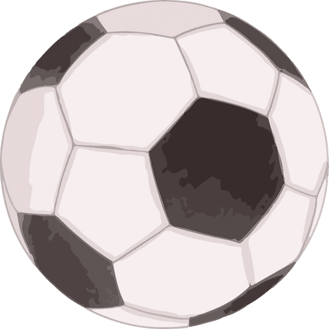 3d transparent soccer ball floating with classic black and white pattern