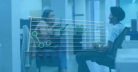 Collaboration and data analysis in modern office workspace