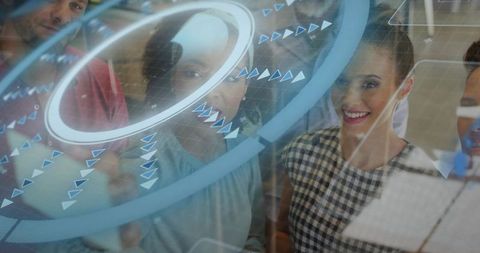 Collaborative Innovators Using Interactive Glass Touchscreen