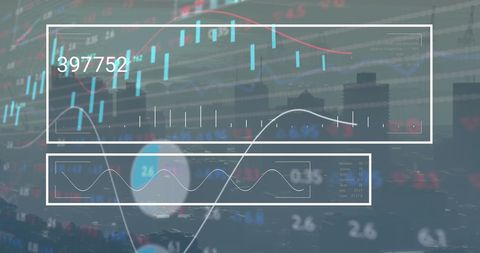 Financial Data Overlay on Cityscape: Digital Economy Concept - Download Free Stock Images Pikwizard.com