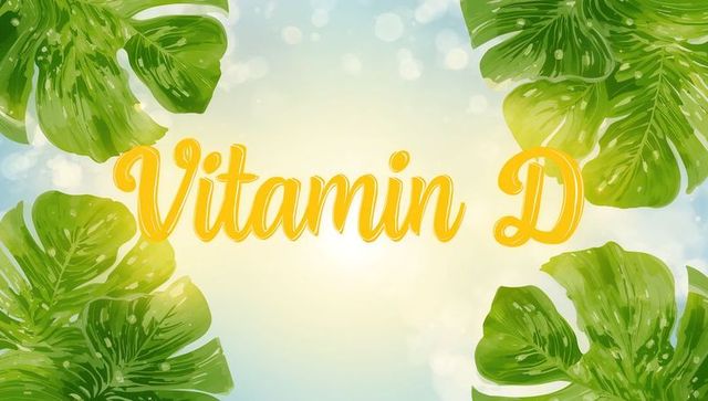Vitamin D Sunlight Radiating with Monstera Leaves for Summer Wellness Banner