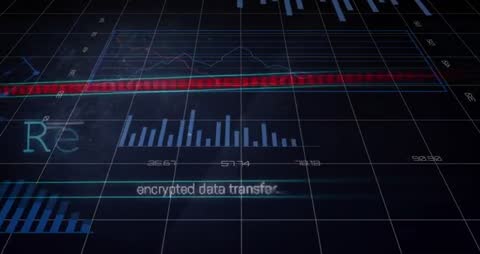 Futuristic Digital Interface Illustrating Encrypted Data Transfer