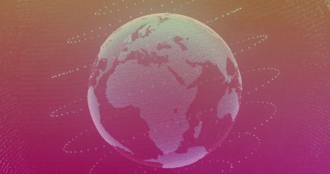 Digital Globe with Network Connections on Pink Background - Download Free Stock Images Pikwizard.com