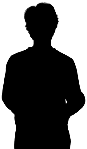 Transparent male silhouette on standing pose