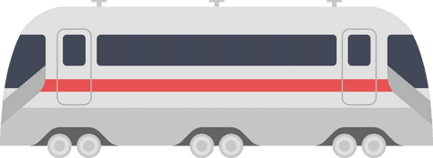 Sleek high-speed train on transparent background