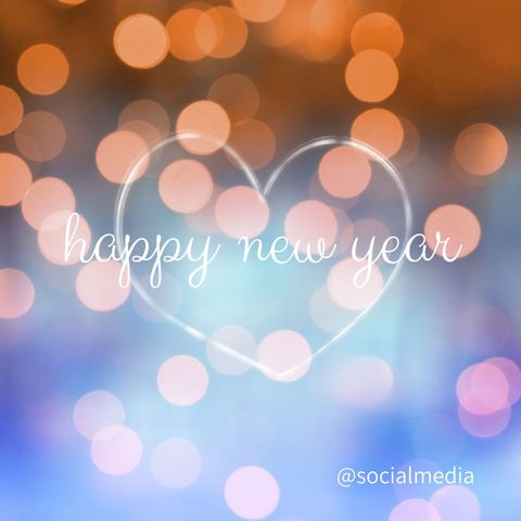 Heart-Shaped Bokeh Featuring Happy New Year Text - Download Free Stock Templates Pikwizard.com