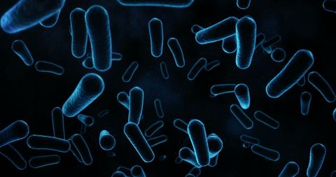 Abstract Blue Bacteria Floating in Dark Space - Microbiology Concept - Download Free Stock Images Pikwizard.com