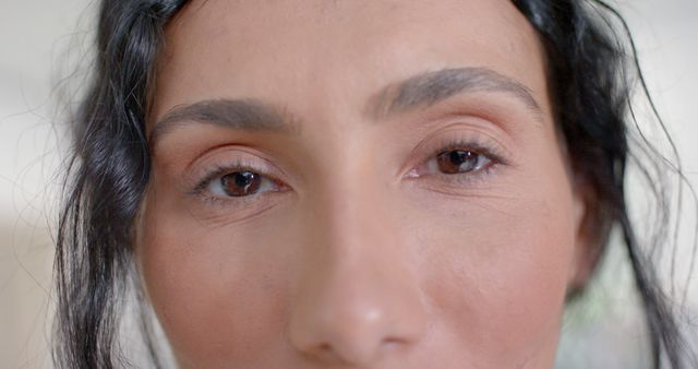 Close-Up of Woman's Face with Natural Look and Minimal Makeup - Download Free Stock Images Pikwizard.com