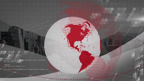 Digital Globe Overlapping Business Interaction Conceptual Overlay