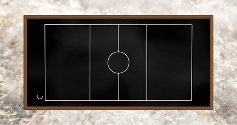 Game strategy outline on blackboard over abstract background