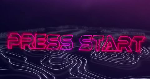 Retro Game Start Screen Concept with Animated Lines - Download Free Stock Images Pikwizard.com