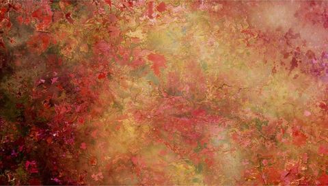 Autumn marbled texture with leaf silhouettes, warm gold veining, painterly