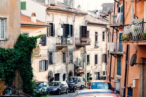 Charming Narrow Italian Street with Classic Architecture
