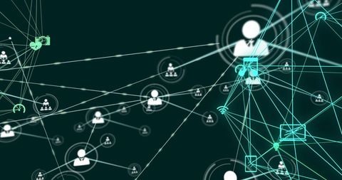 Digital Network with Connected Mobility Icons - Download Free Stock Images Pikwizard.com