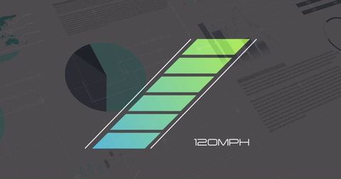 Graphs and speedometer with automotive technology concept