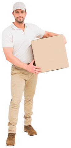 transparent background courier delivering cardboard box - Download Free Stock Videos Pikwizard.com