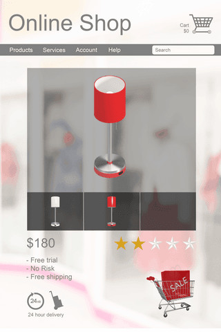 Online Shopping Page Showcasing Transparent Electric Lamps for Sale - Download Free Stock Videos Pikwizard.com
