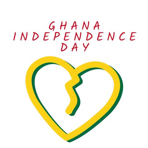 Ghana Independence Day Heart Symbolizing Unity and Pride - Download Free Stock Templates Pikwizard.com