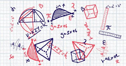 Illustrative Math Equations and Geometry on Graph Paper - Download Free Stock Images Pikwizard.com