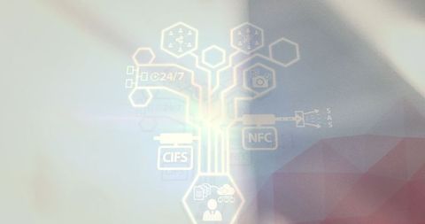 Abstract digital network connections for global business solutions