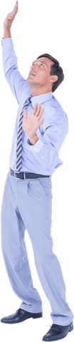 Transparent Businessman Cautiously Looking Upwards - Download Free Stock Videos Pikwizard.com