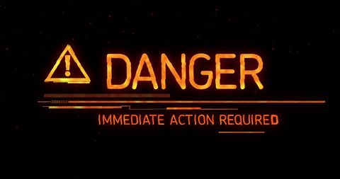 Digital danger warning with emergency action alert