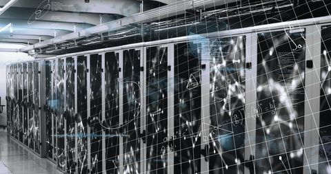 Computer Servers with Mathematical Equations Overlaying Data Network Concept - Download Free Stock Images Pikwizard.com