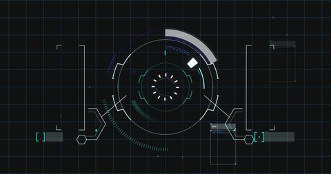 Futuristic Digital Interface with Data Elements and Grid Background - Download Free Stock Images Pikwizard.com