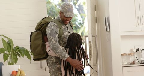 Emotional Reunion of Military Father and Daughter at Home
