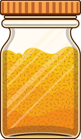 glass jar with yellow granules and striped lid on transparent background - Download Free Stock Videos Pikwizard.com