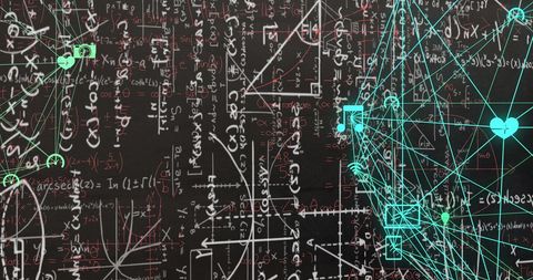 Mathematical Equations and Icons with Digital Interface Elements - Download Free Stock Images Pikwizard.com