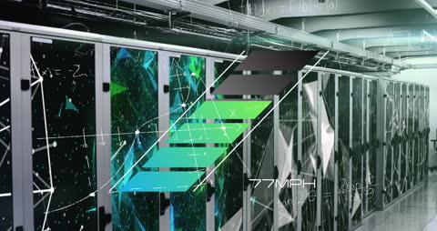 Data Processing in Advanced Server Room Animation