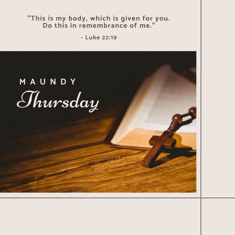 Maundy Thursday Concept With Rosary and Bible Passage - Download Free Stock Templates Pikwizard.com